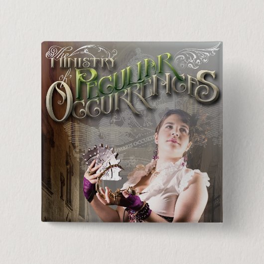 大臣正方形ボタンの蠍 缶バッジ (正面)