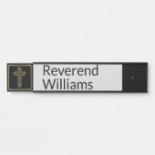 大臣金ゴールドの十字のドアの名札 サインプレート (正面)