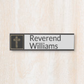 大臣金ゴールドの十字のドアの名札 サインプレート (正面)