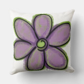 大色彩の鮮やか紫緑白花 クッション (裏面)