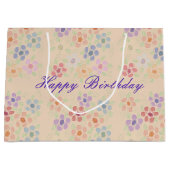 大花ハッピーバースデーギフトバッグ ラージペーパーバッグ (正面)