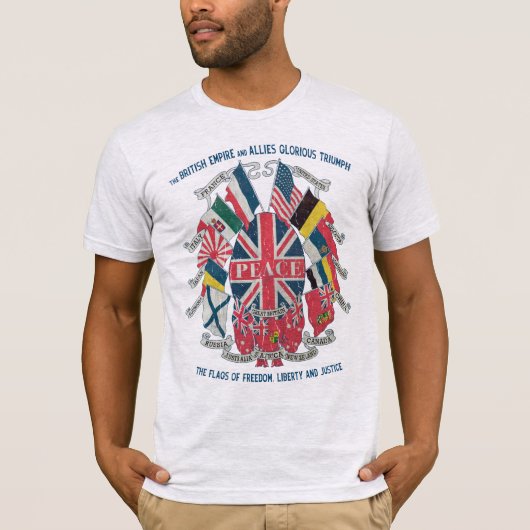 大英帝国と同盟国の平和ビンテージエンブレム Tシャツ (正面)