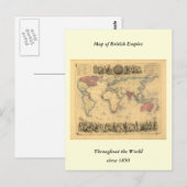 大英帝国の1850年代の地図世界中で ポストカード (正面/裏面)