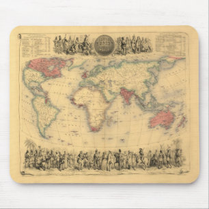 大英帝国の1850年代の地図世界中で マウスパッド