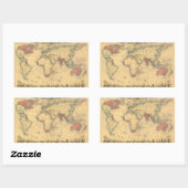 大英帝国の1850年代の地図世界中で 長方形シール (シート)