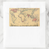 大英帝国の1850年代の地図世界中で 長方形シール (バッグ)