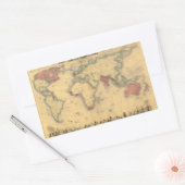 大英帝国の1850年代の地図世界中で 長方形シール (封筒)