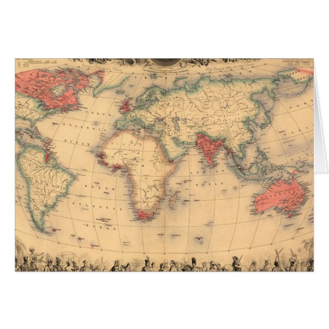 大英帝国を示す世界地図 (正面横)