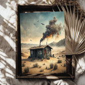 大草原の西の野生の西の小さな木造住宅 薄葉紙