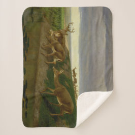大草原の鹿（ウィリアム・ホルブルック・ヒゲ） シェルパブランケット