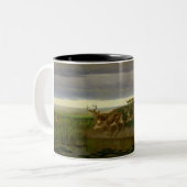 大草原の鹿(ウィリアム・ホルブルック・ヒゲ) ツートーンマグカップ (正面左)