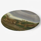 大草原の鹿（ウィリアム・ホルブルック・ヒゲ） ペーパープレート (アングル)