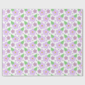 大薄紫花模様包装紙 ラッピングペーパー (フラット)