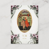 大薄紫花正結婚式祈りの言葉カード プレイスカード (正面)