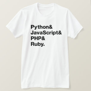 大蛇のJavaScript PHPのルビー色のプログラミングのワイシャツ Tシャツ