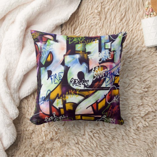 大衆文化の落書きの都市通りの芸術 クッション (ブランケット)