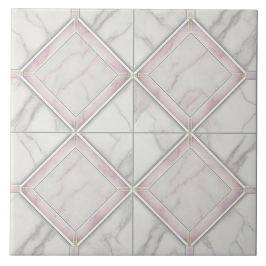 大表面用ホワイトピンク大理石セラミックタイル タイル (正面)