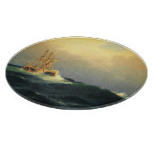 大西洋で嵐に巻き込まれた船海 カッティングボード (角)