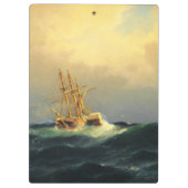 大西洋で嵐に巻き込まれた船海 クリップボード (裏面)