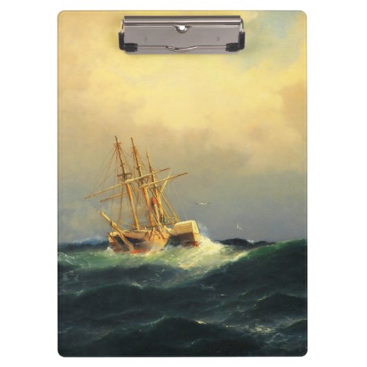 大西洋で嵐に巻き込まれた船海 クリップボード (正面)