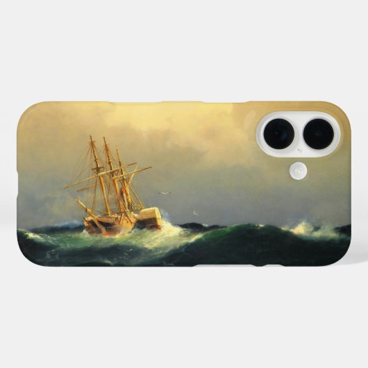 大西洋で嵐に巻き込まれた船海 Case-Mate iPhoneケース (裏面 (横))