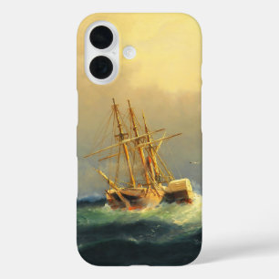 大西洋で嵐に巻き込まれた船海 iPhone 16ケース