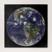 大西洋で熱帯嵐を示す全地球 ジグソーパズル (縦)