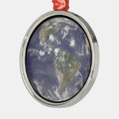 大西洋で熱帯嵐を示す全地球 メタルオーナメント (左)