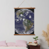 大西洋で熱帯嵐を示す全地球 吊り下げ型タペストリー (寝室)