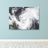 大西洋のハリケーンウィルマカリブのと キャンバスプリント (インサイチュ (ウッドフロア))