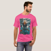 大西洋のパフィンダイビングシー Tシャツ (正面フル)