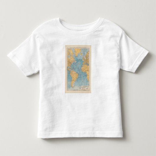 大西洋の地図 トドラーTシャツ (正面)