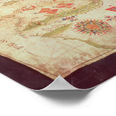 大西洋の地図， c.1550海 ポスター (角)