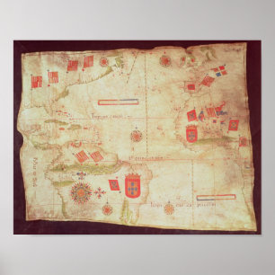 大西洋の地図, c.1550海 ポスター