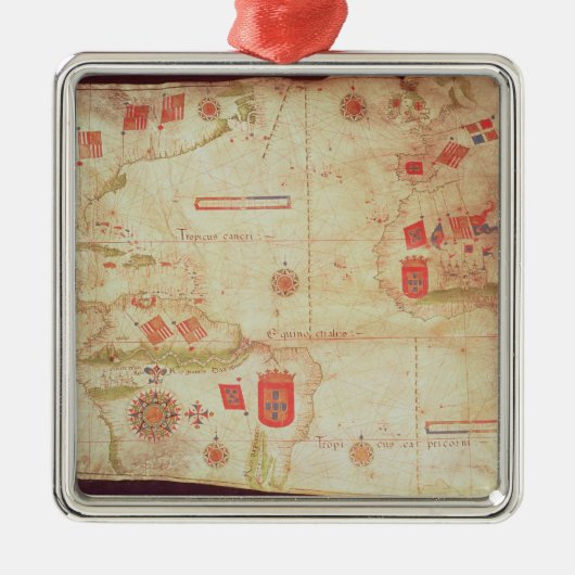 大西洋の地図、c.1550 メタルオーナメント (正面)