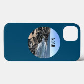 大西洋の岩が多い海岸の青い円形写真 Case-Mate iPhoneケース (裏面 (横))