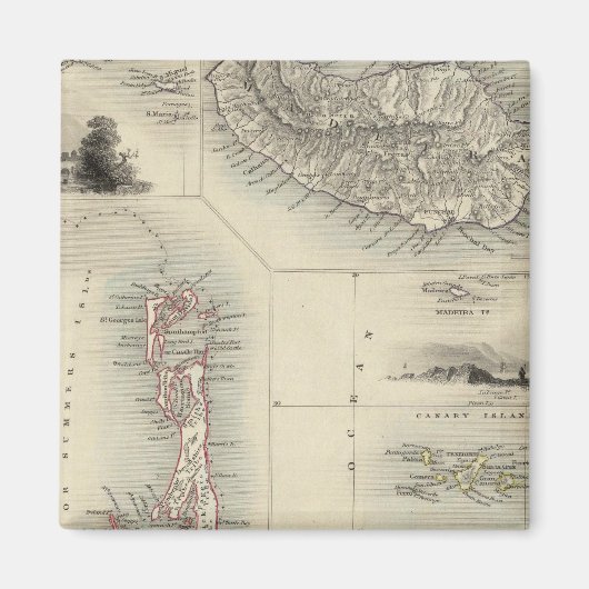 大西洋の島々 マグネット (正面)