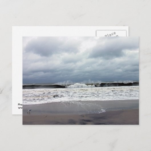 大西洋の嵐の海海 ポストカード (正面/裏面)