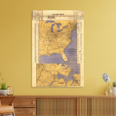 大西洋の州の地図 キャンバスプリント (インサイチュ (リビング))