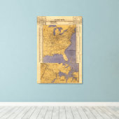 大西洋の州の地図 キャンバスプリント (インサイチュ (ウッドフロア))