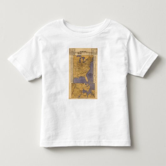 大西洋の州の地図 トドラーTシャツ (正面)