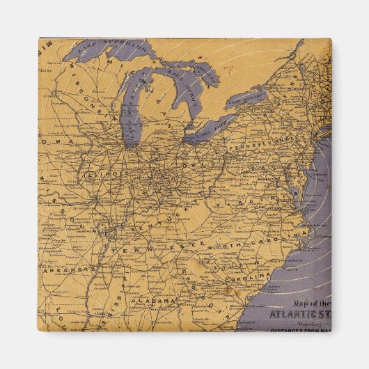 大西洋の州の地図 マグネット (正面)