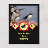 大西洋の水泳漫画のモノグラム写真 インビテーションポストカード (正面)