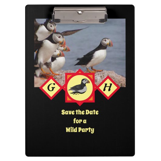 大西洋の水泳漫画のモノグラム写真 クリップボード (正面)