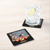 大西洋の水泳漫画のモノグラム写真 スクエアペーパーコースター (インサイチュ)