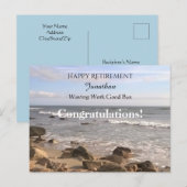 大西洋の波の写真 幸せな退職おめでとう ポストカード (正面/裏面)