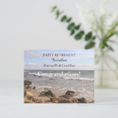 大西洋の波の写真 幸せな退職 ポーズ ポストカード (スタンド正面)