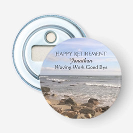 大西洋の海波の写真ハッピー・リタイア 栓抜き