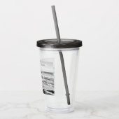 大西洋の海波の白黒写真 アクリルタンブラー (左)