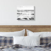 大西洋の海波の白黒写真 キャンバスプリント (インサイチュ (寝室))